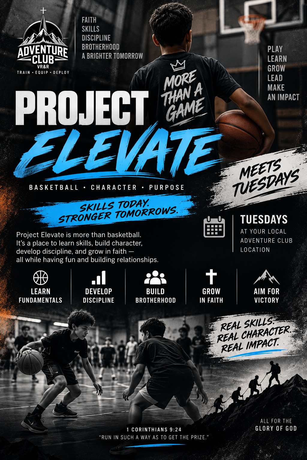 Project Elevate basketball program graphic
